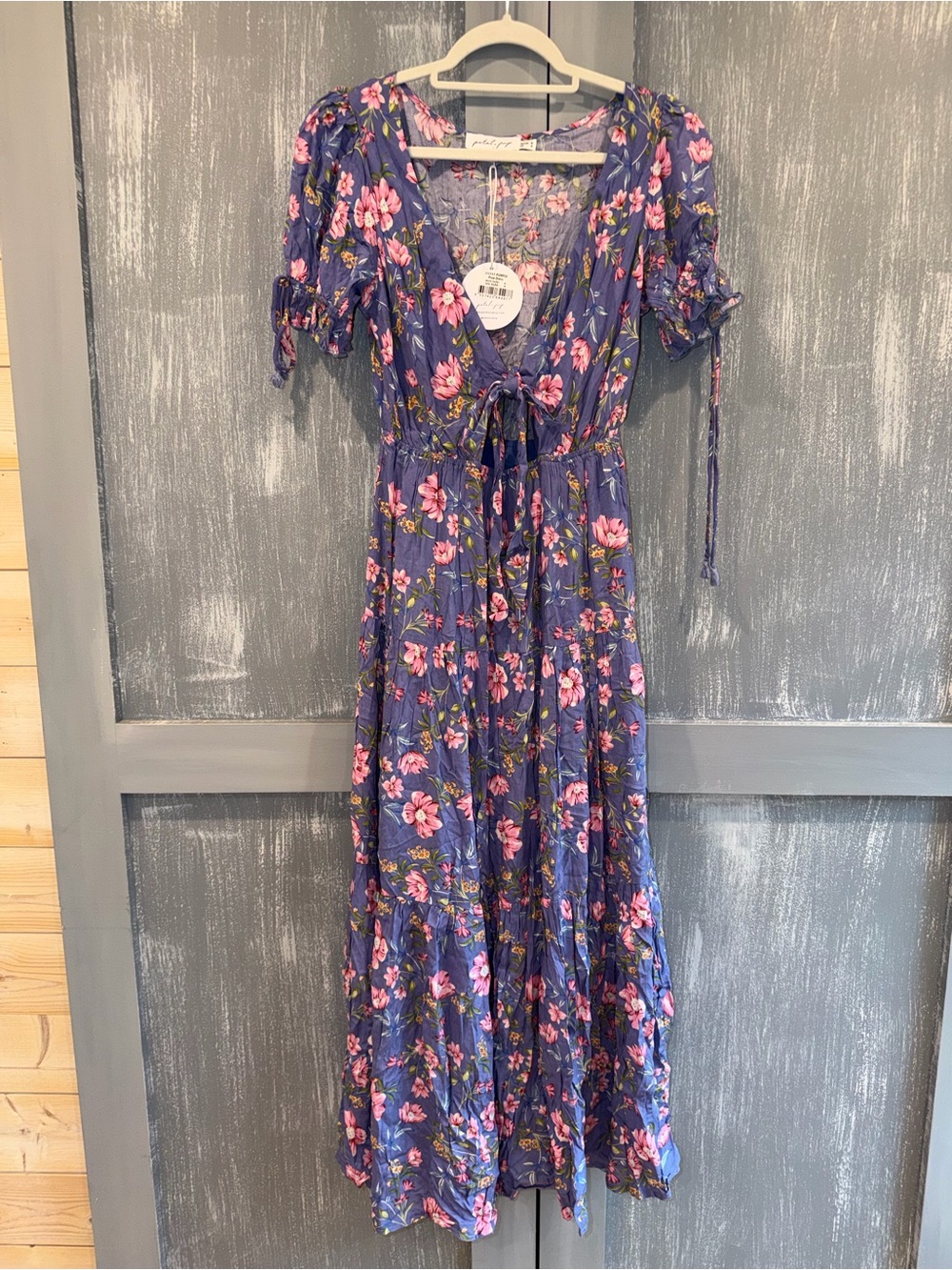 Petal & Pup Prue Purple Floral Midi Dress NWT Size US 4 - Picture 2 of 7